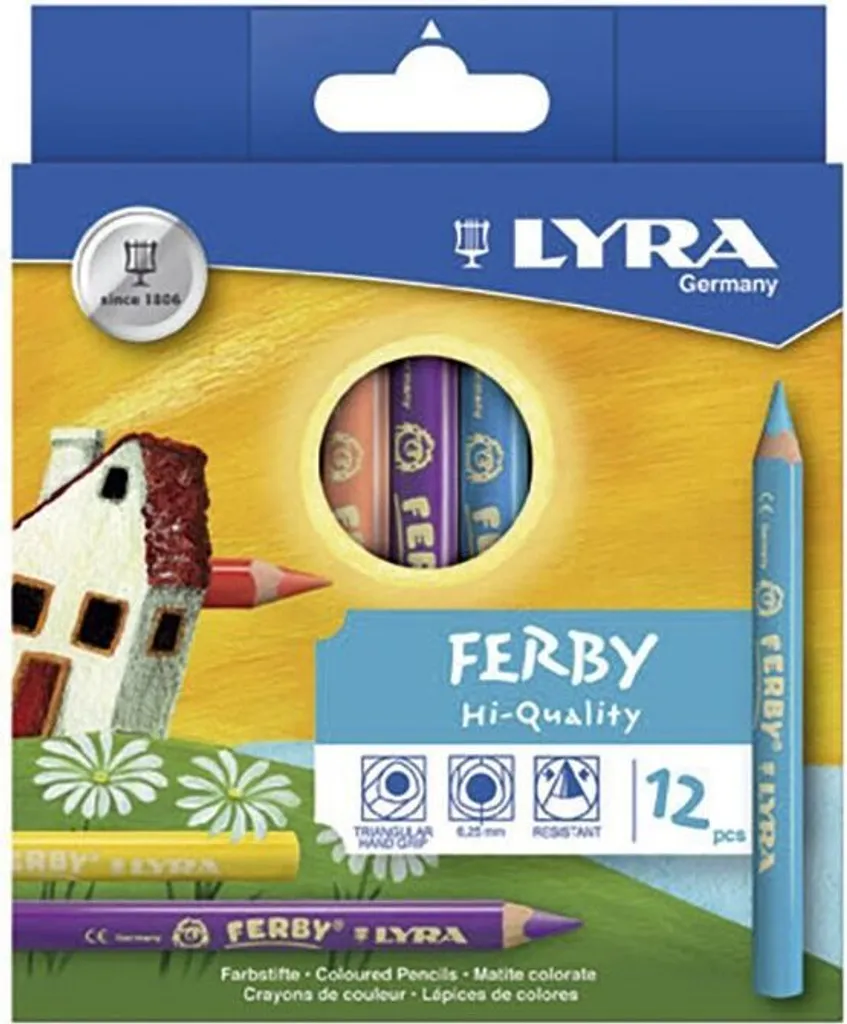 LYRA Ferby 3621120 Crayon de couleur triangulaire laqué x12