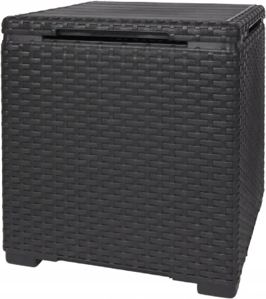 Baule Plastica Rattan 37x37x37 cm - Cassetta Esterno Multiuso 9862