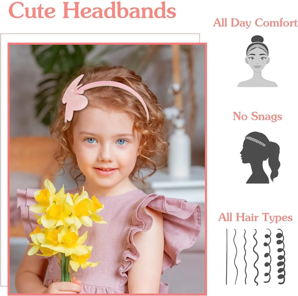 Bandeau Cheveux Scintillant 6 Pièces pour Cérémonie et Sortie Chic