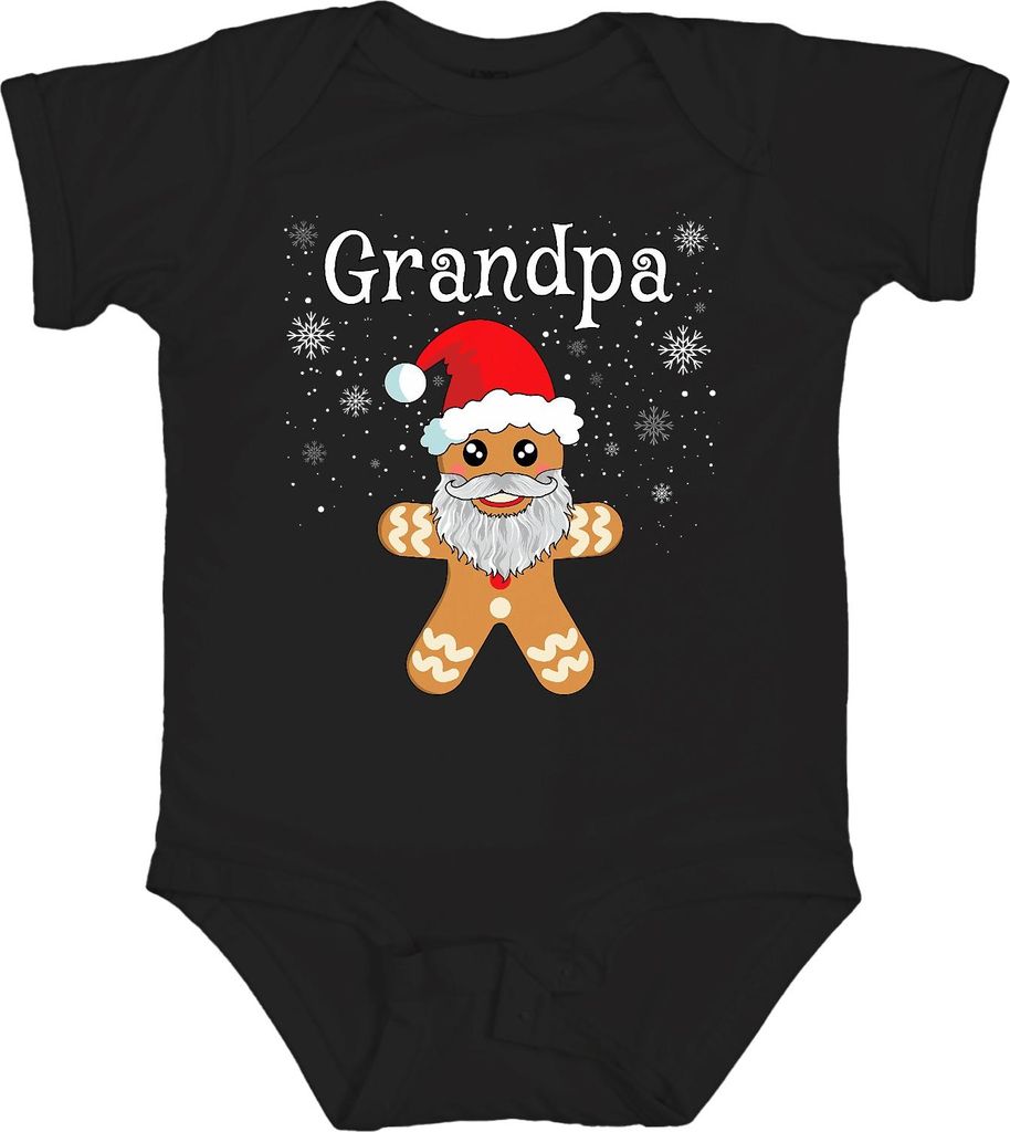 Grandpa Lebkuchenmann Opa Weihnachten Geschenk Bart Lustig Unisex Baby Body, Schwarz, 6/12