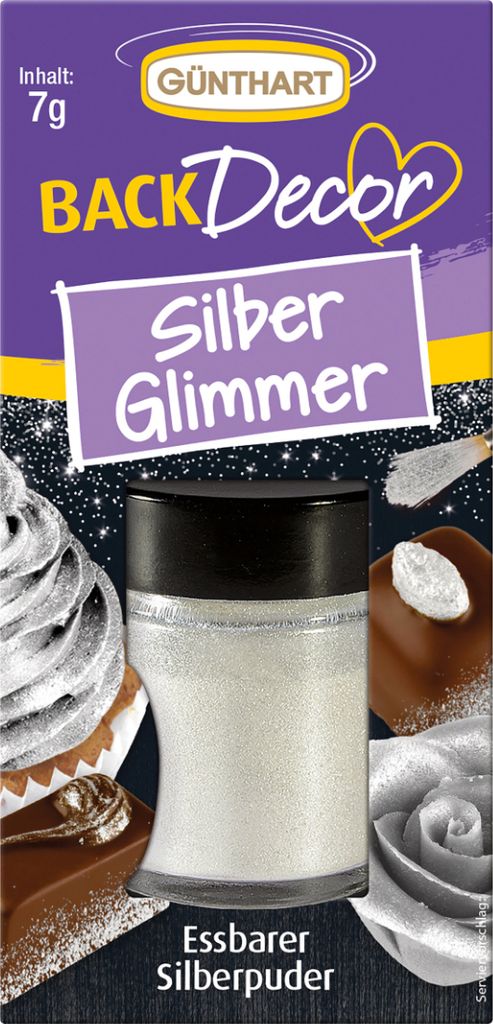 Günthart Back Decor Silber Glimmer essbarers Puder Produktbild 