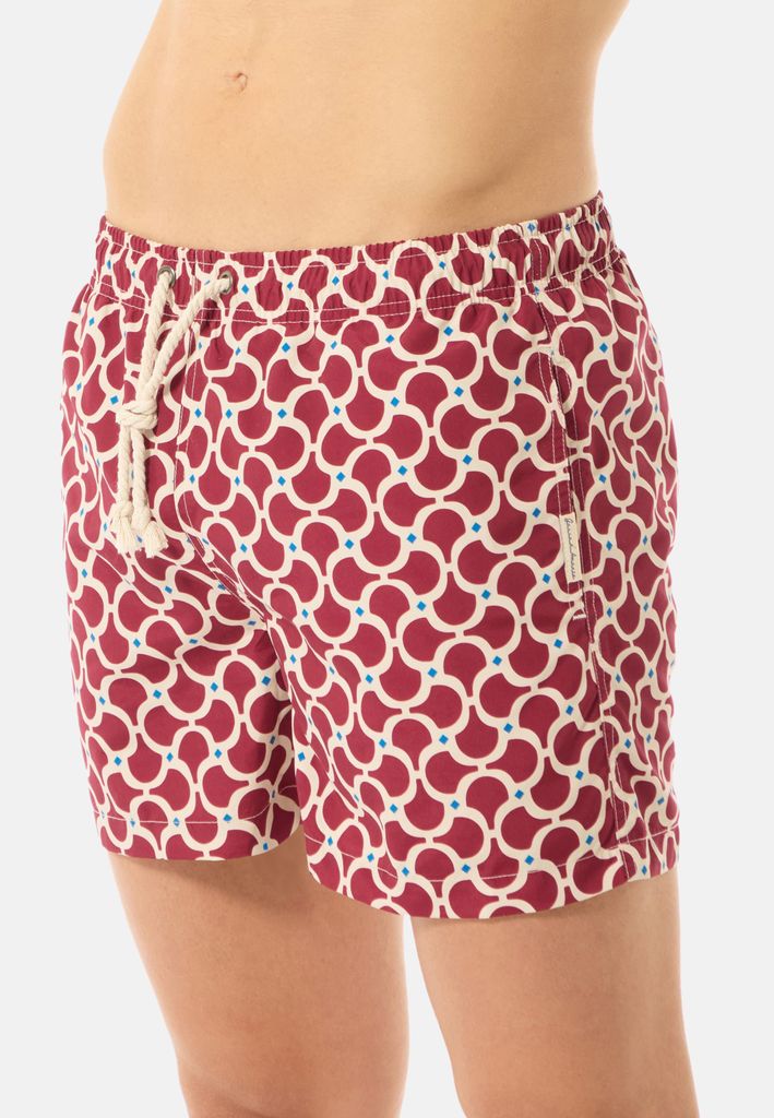 Gassa d'Amante Badeshorts Nora mit verstellbarem Dehnbund und Kordelzug Rot S