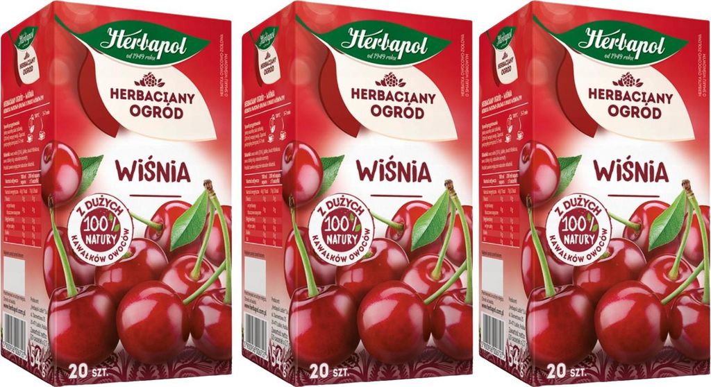 Herbapol Kirschtee 60 Teebeutel - Kirsche Tee Früchtetee Produktbild 