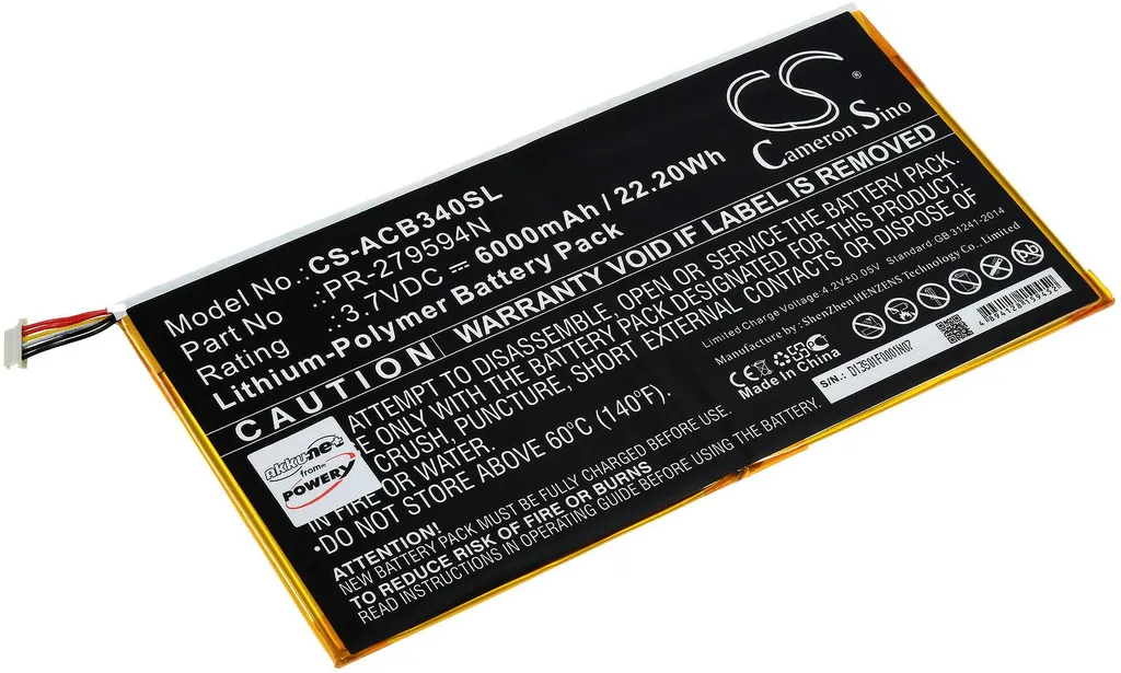 Batterie pour Acer Iconia One 10 B3-A40 - Pile de Rechange Haute Qualité
