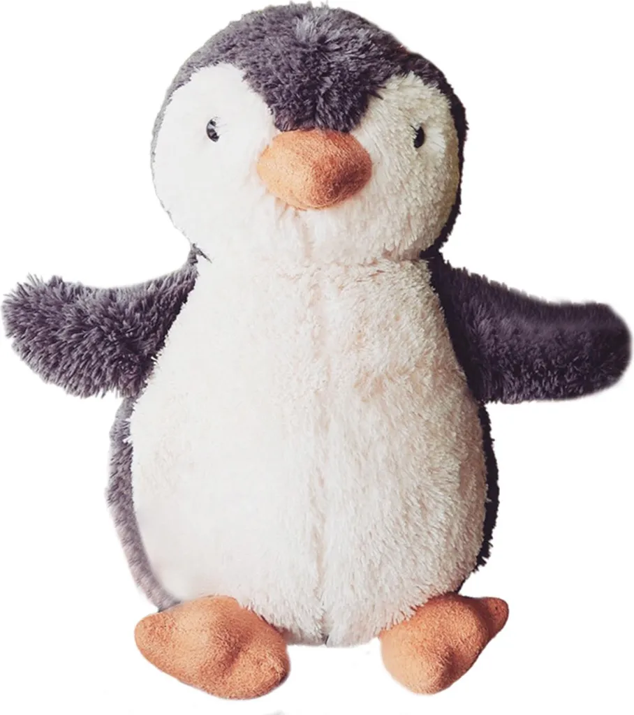 Doudou pingouin compagnon de sommeil 35cm idéal pour rassurer bébé la nuit