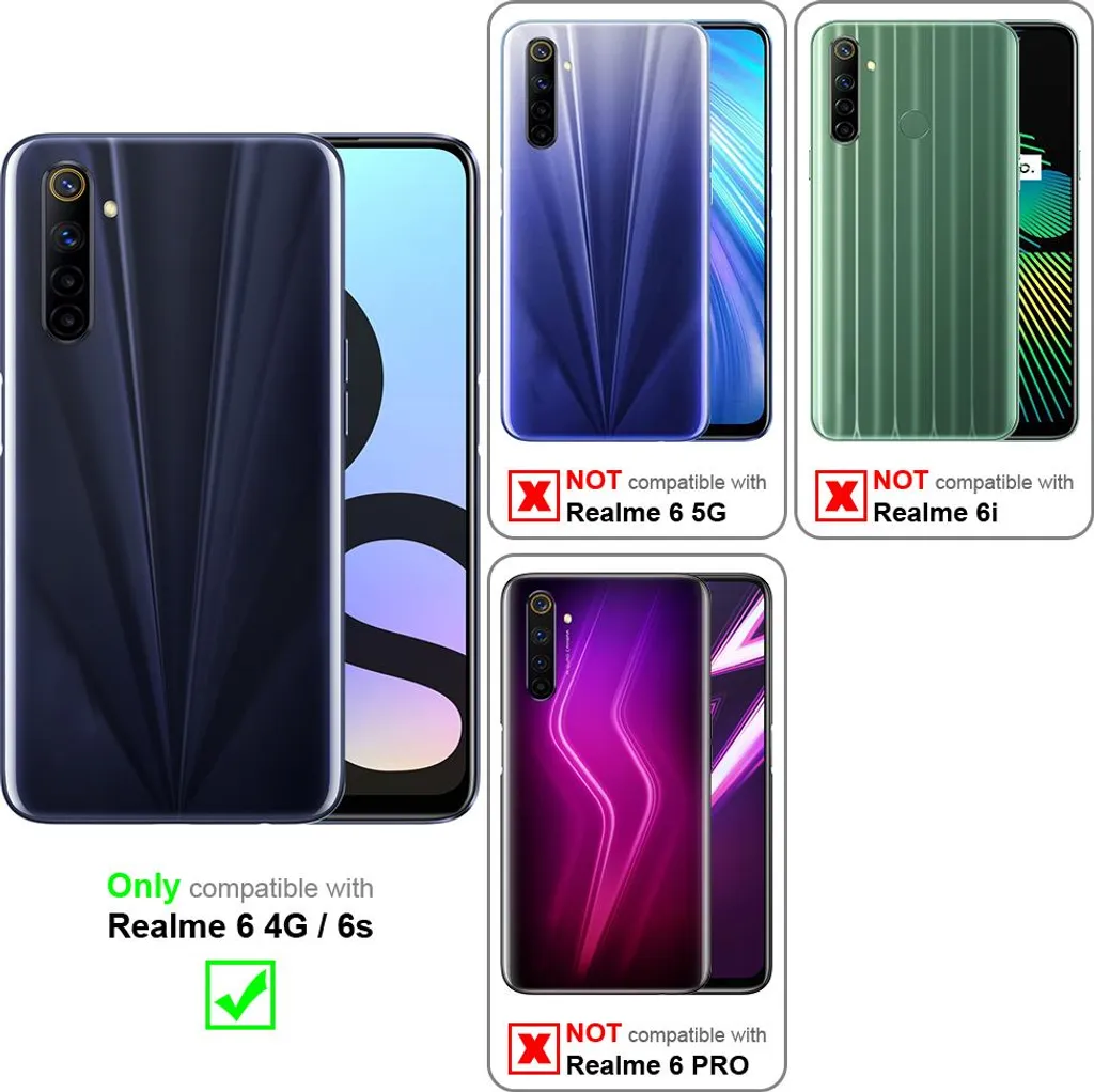 Cadorabo custodia protettiva per Realme 6 4G / 6s in rosa custodia del telefono cellulare Custodia Cover TPU Etui