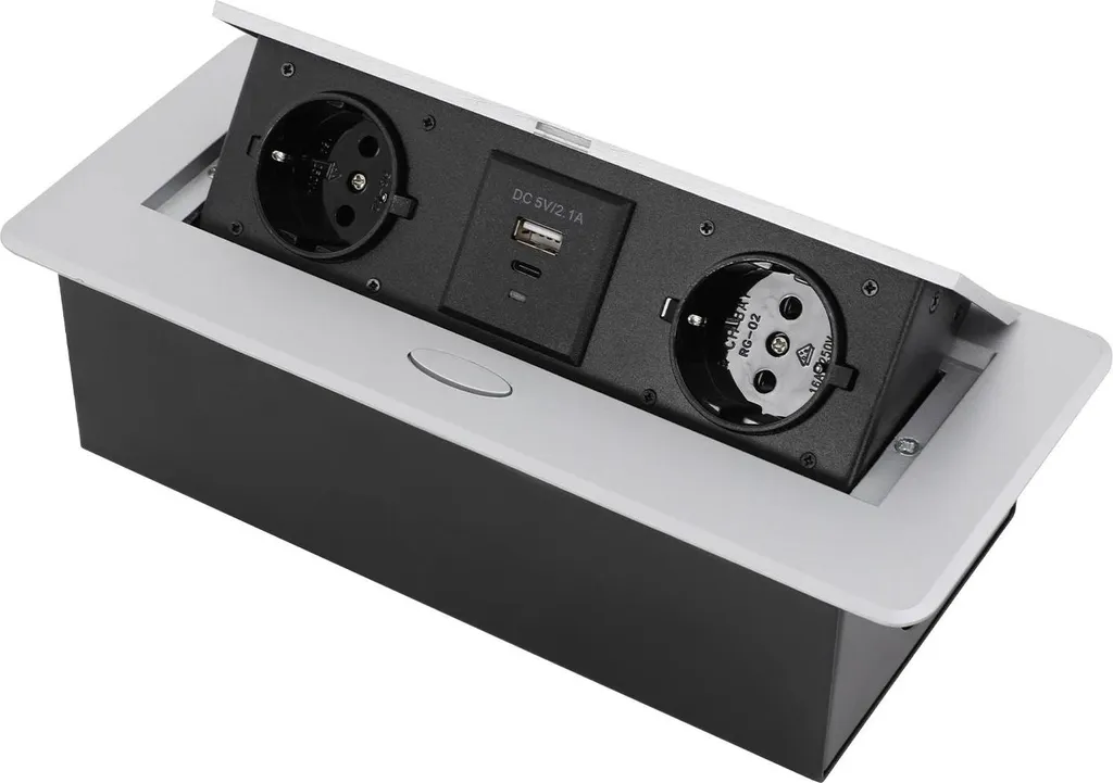 Prise encastrable bureau pour charger ordinateur et smartphone