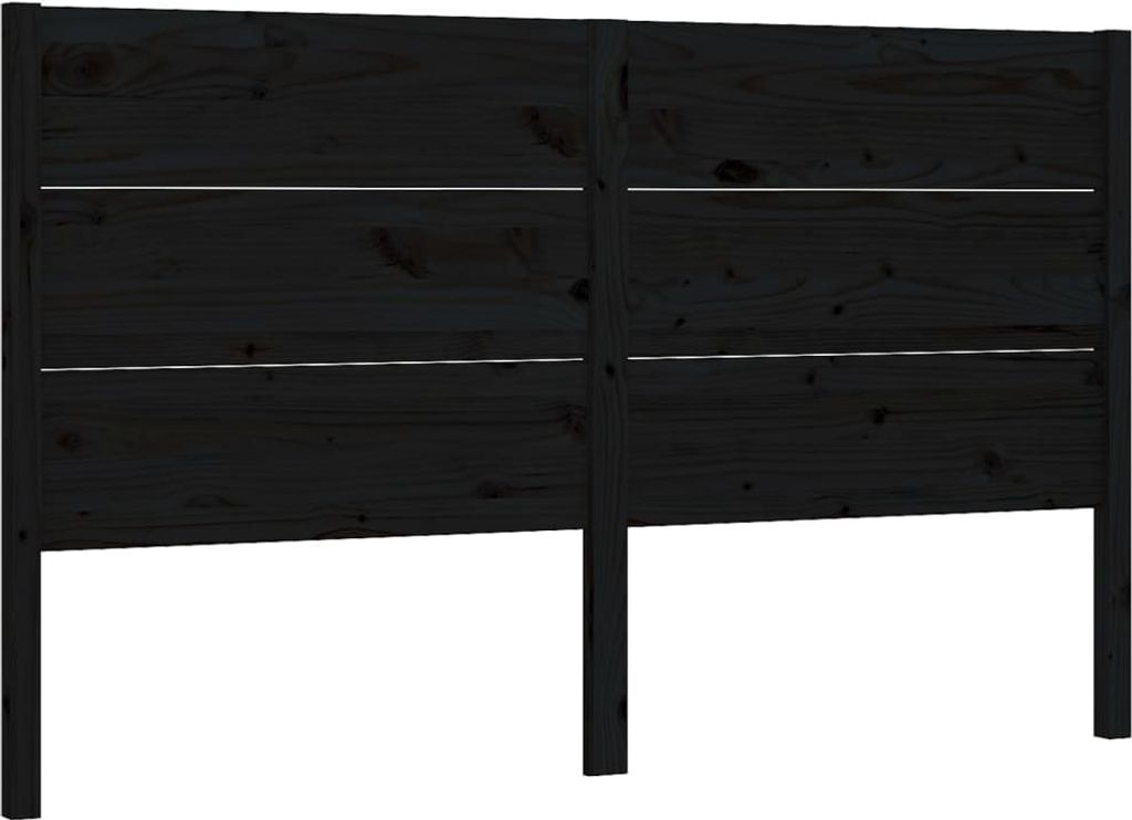 Kopfteil Schwarz 206x4x100 cm Massivholz Kiefer