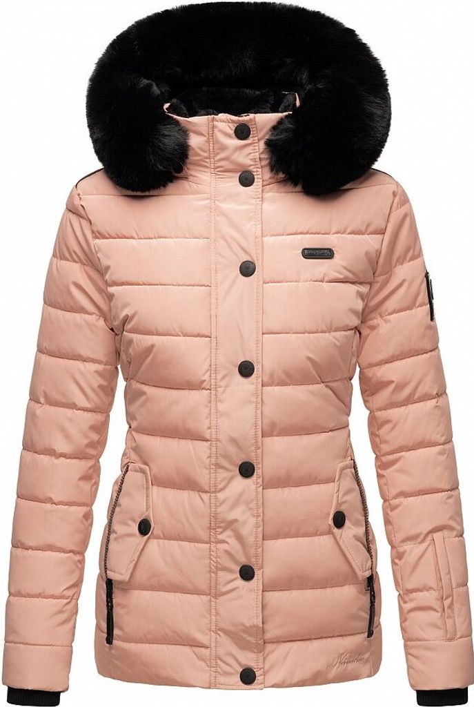 Navahoo Damen Winter Jacke Stepp Winterjacke Kunstfell Gefüttert Kapuze Milianaa Rosa Gr. 34- XS