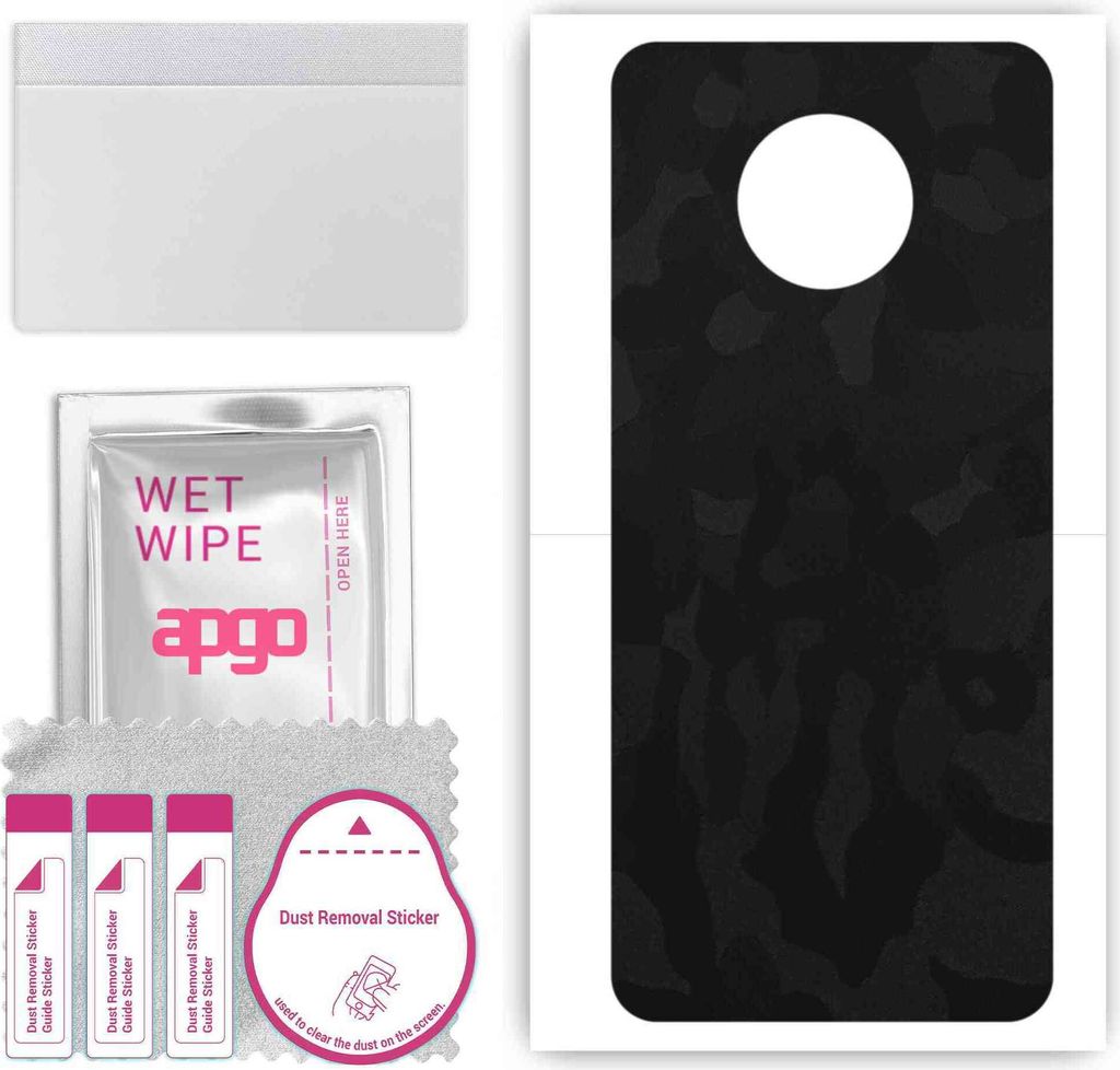 apgo Rückseite Schutzfolie, Skin, kompatibel mit Nokia G300, Hinten Displayschutzfolie aus Vinylfolie, kratzfest, einfache Montage - Schwarzes Tar...