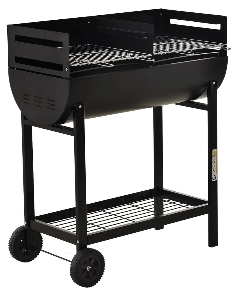 Barbecue charbon double zone de cuisson ajustable résistant à 300°C - 2