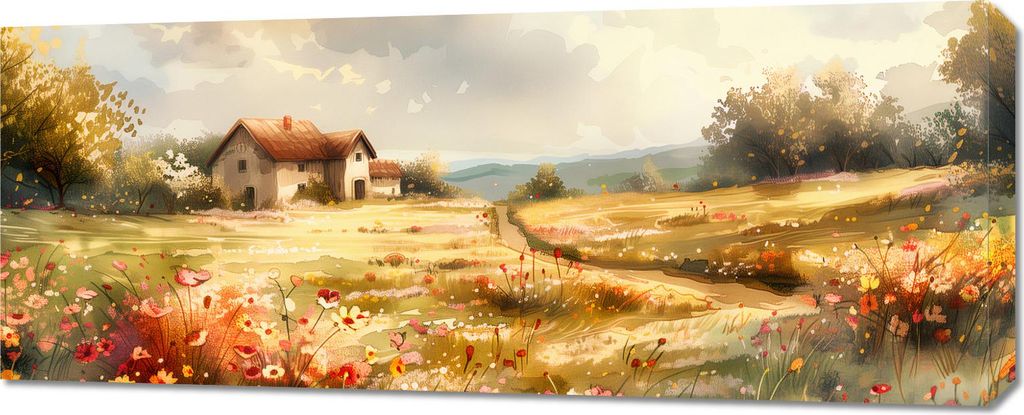 Bild 100x40cm Idylle Haus
