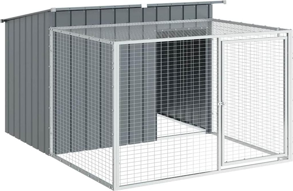vidaXL Psí bouda s výběhem Antracit 153x194x110 cm Obrázek produktu 