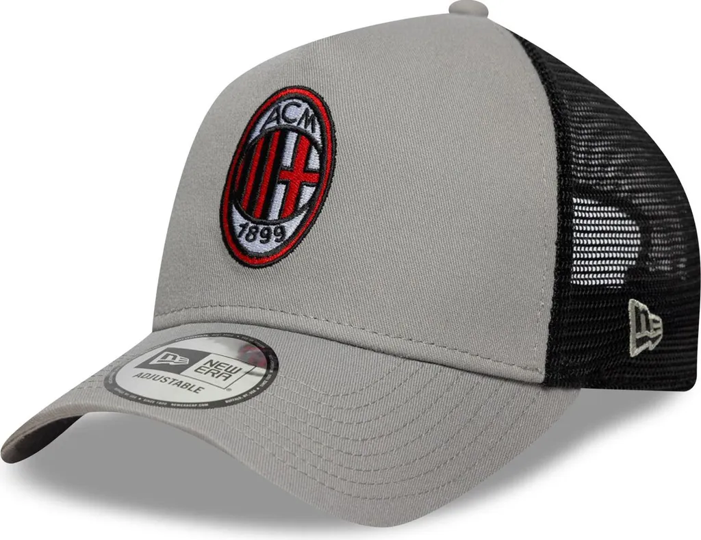 Casquette New Era AC MILAN Grise pour Stade et Loisirs - Style Trucker