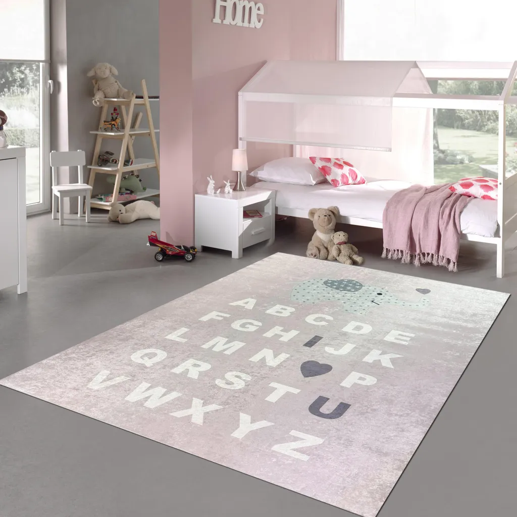 Tapis enfant éducatif ABC 160x230 cm antidérapant et facile à laver