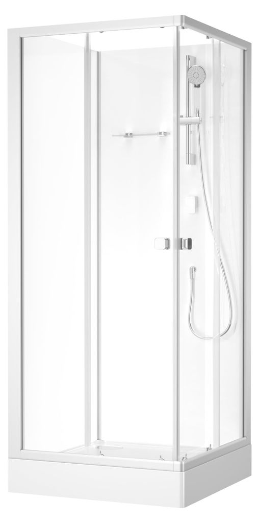 Komplettdusche 85×85×205 cm, Gleittüren, 5 mm ESG Produktbild 