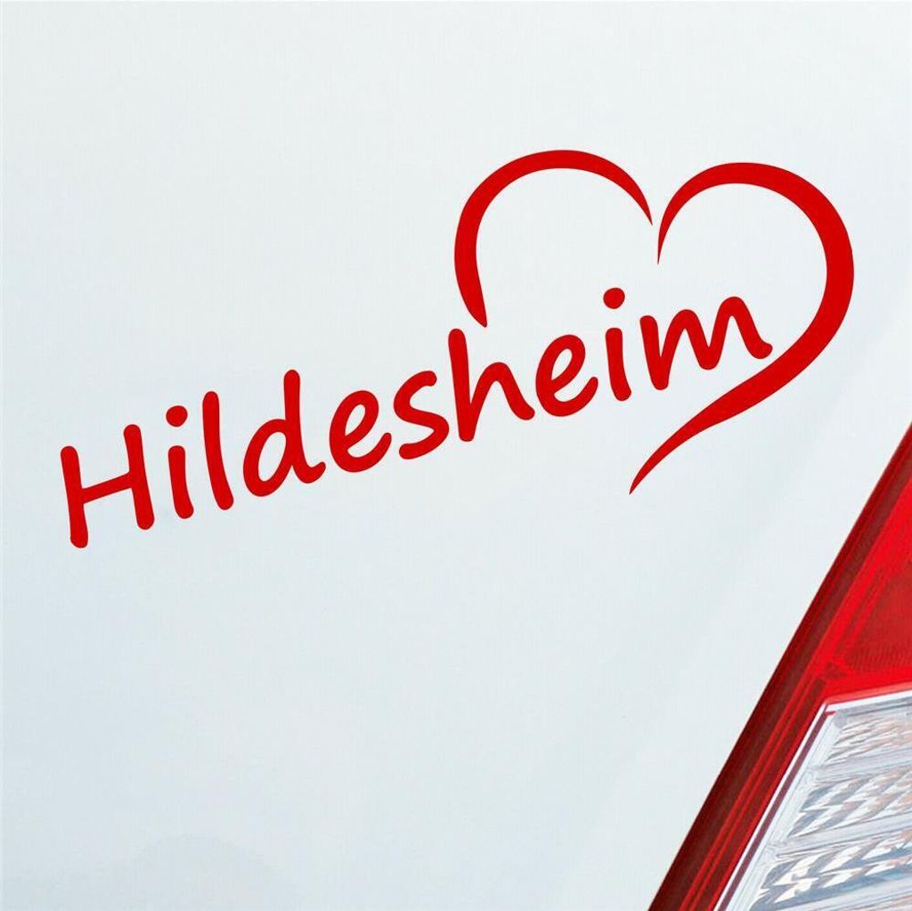 Auto Aufkleber Hildesheim Herz Stadt City Liebe Love 18,5x8 cm Rot Sticker Heckscheibenaufkleber