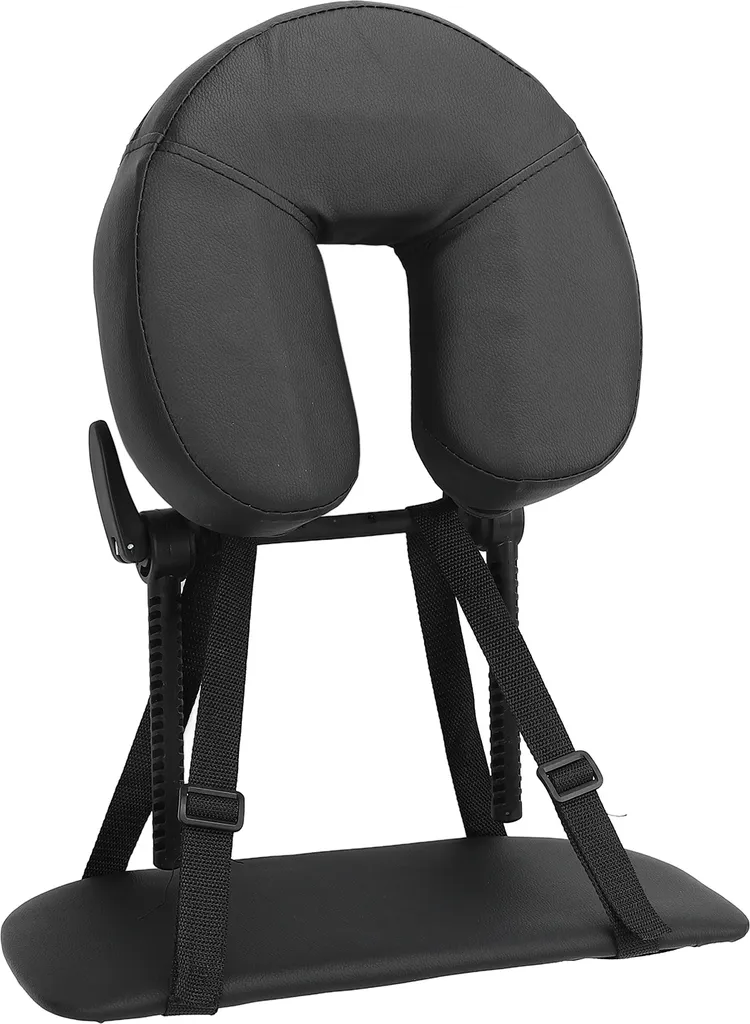 Coussin facial en U inclinable avec support pliable pour table noire