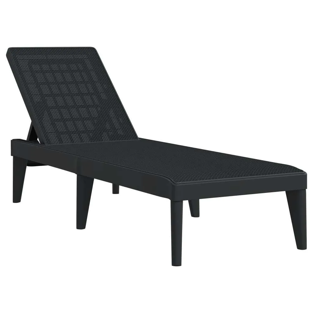 Lettino Prendisole Professionale 186x60x29 cm PP | Sdraio Antracite Impilabile