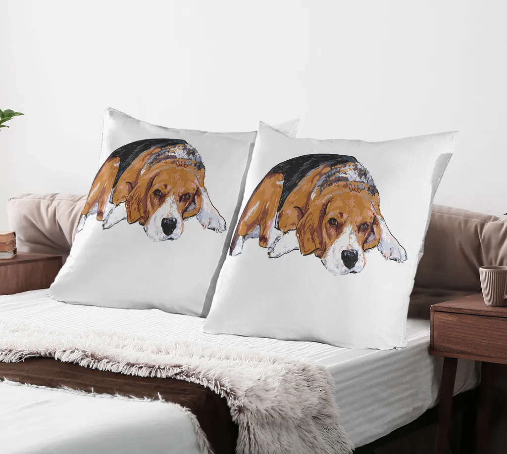 Set 2 Fodere Cuscini Abakuhaus 80x80 - Beagle Arancione Persiano