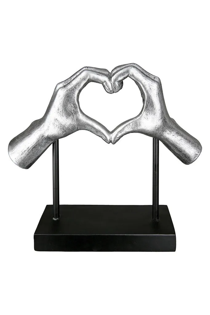 Sublimez un meuble vide avec la sculpture cœur argentée Amour, 28,5 cm