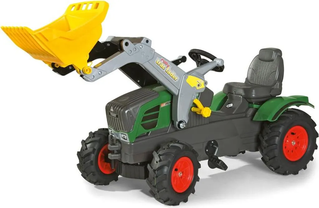 Tracteur enfant à pédales Fendt 211 Vario avec son chargeur frontal pelle