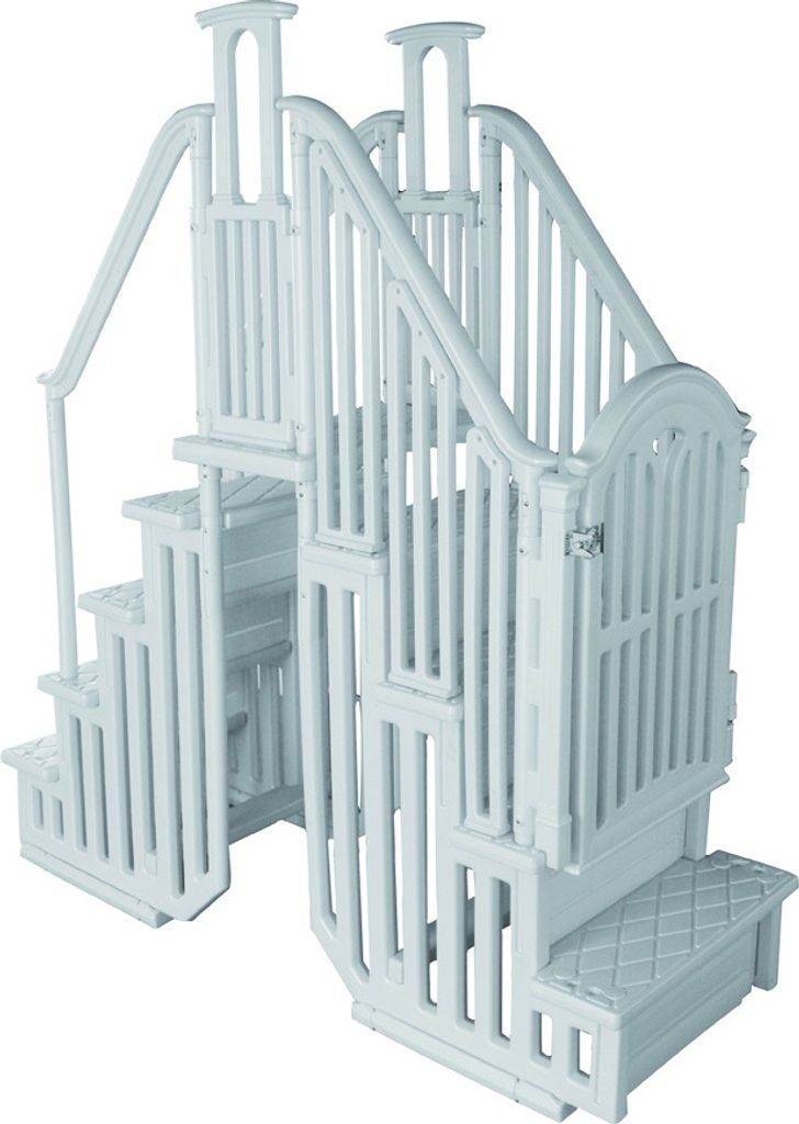 Doppeltreppe für Pool "Bruno" mit kindersicherer Tür Produktbild 1