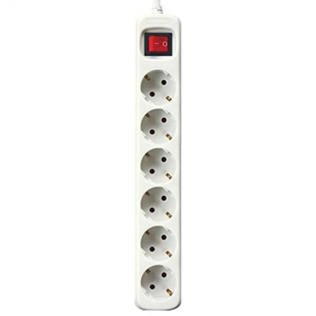 Ciabatta Elettrica Silver Electronics 6 Prese Bianca con Interruttore - 1