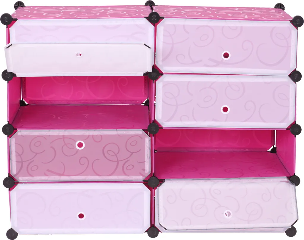 Meuble de rangement chaussures modulable rose avec 8 compartiments - 2