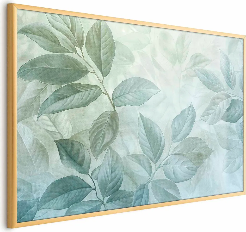 Quadro Botanico Menta 60x40 cm - Cornice Oro Fine senza Margine