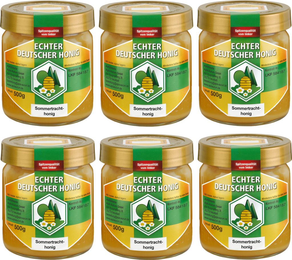 Echter Deutscher Honig - 6x500g Sommertracht vom Imker aus Produktbild 