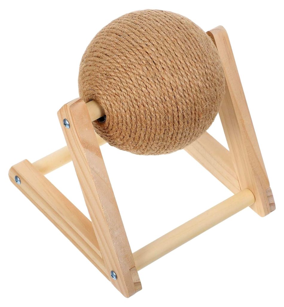 Katzenkratzball aus Sisal und Holz für Katzen im Innen- und Außenbereich