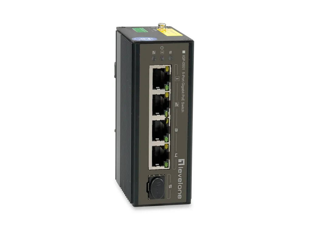 LevelOne Switch PoE+ Industriel 4xGE 1xSFP 240W Métal Non-Géré - 3