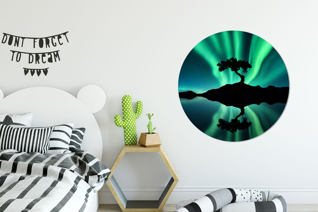 MuchoWow - Tapetenkreis - Wandbild rund - Schlafzimmerdekoration - Wanddeko - runde Tapete - Kunst für zu Hause