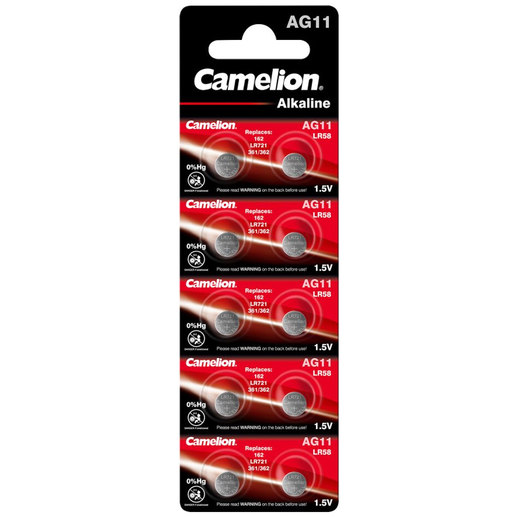 Knopfzelle CAMELION, AG11, 1,5V, Alkaline, 10er-Blister Produktbild 