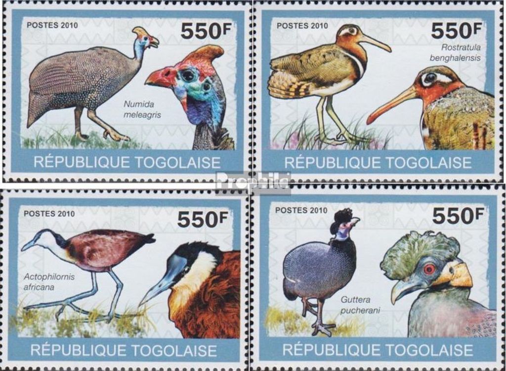 Briefmarken Togo 2010 Mi 3434-3437 (kompl.Ausg.) postfrisch Vögel