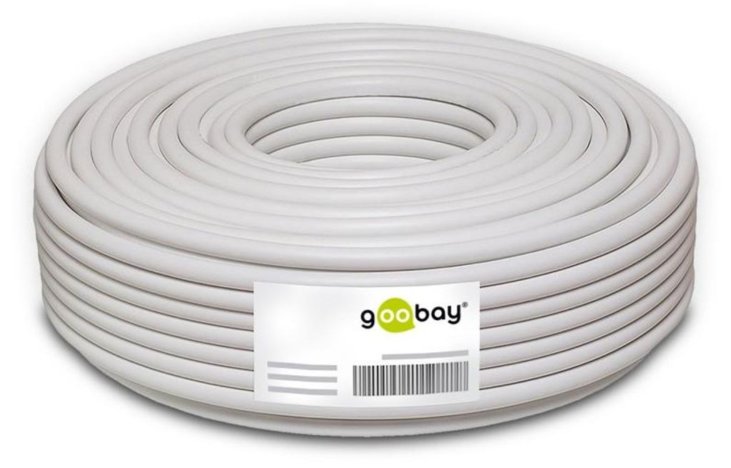 goobay CAT 6a netwerkkabel, S/FTP, PiMF, grijs, 50 meter Productafbeelding 