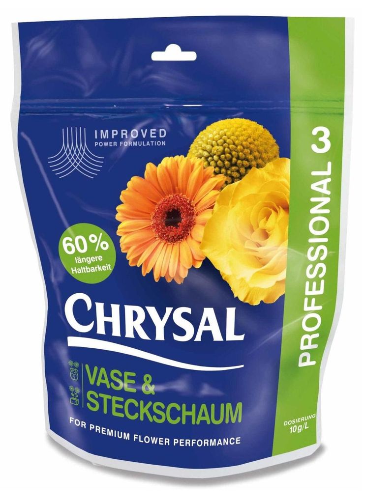 Chrysal Klar Professional 3 Vase & Steckschaum - 2 kg Produktbild 