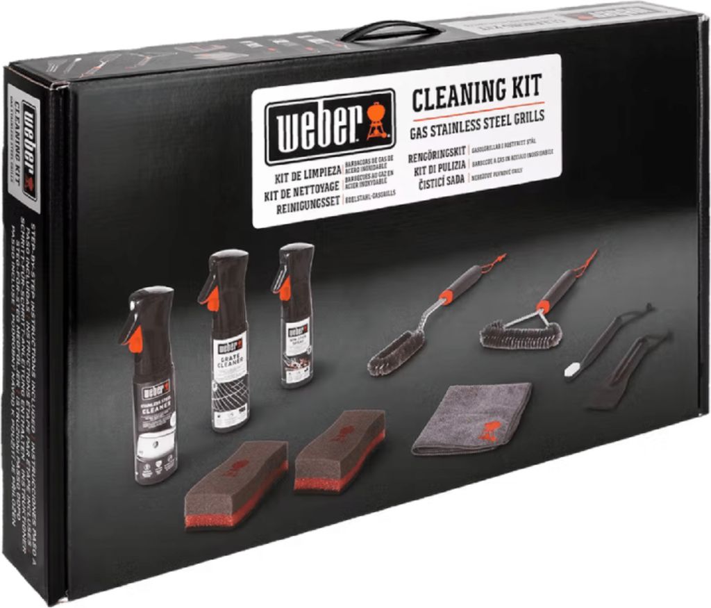 Weber Edelstahl 8-teiliges Gasgrill-Reinigungsset Modell 18283