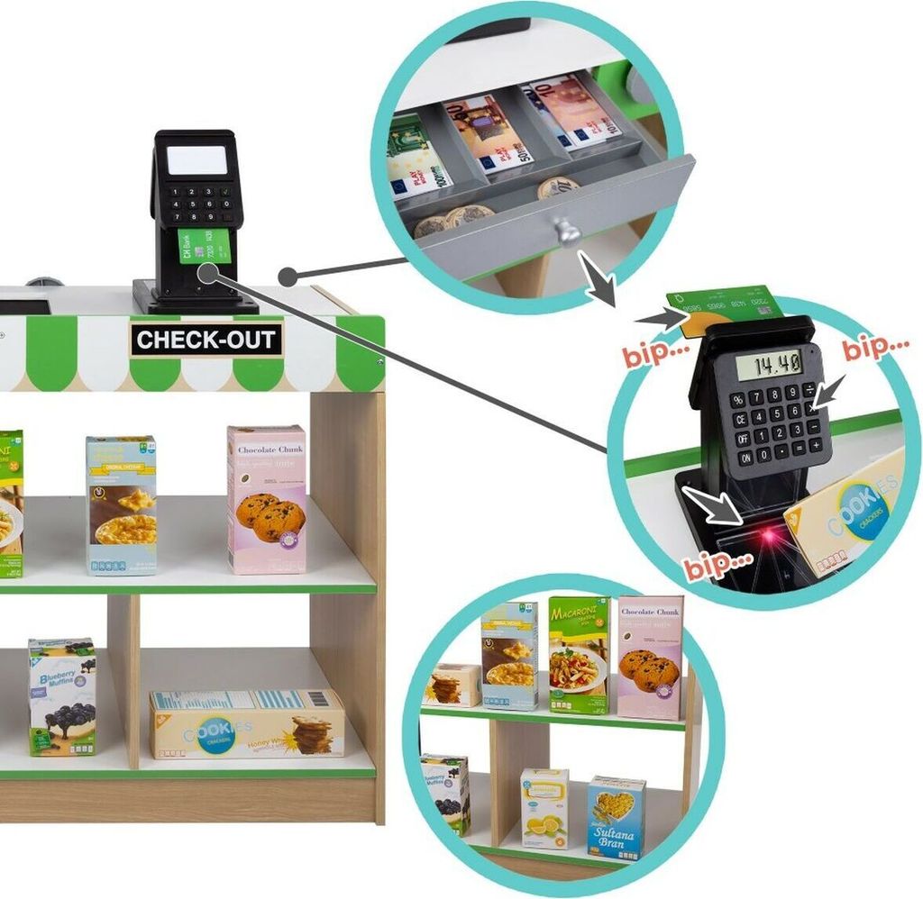 Woomax Holzspielzeug-supermarkt Mit Zubehör Mehrfarbig 3 Produktbild 6