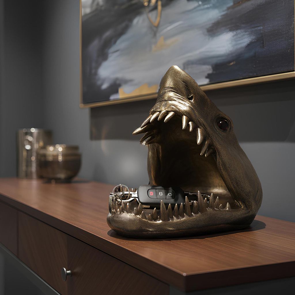 riess-ambiente Deko-Figur SHARK HEAD 25cm Polyresin bronze Produktbild 