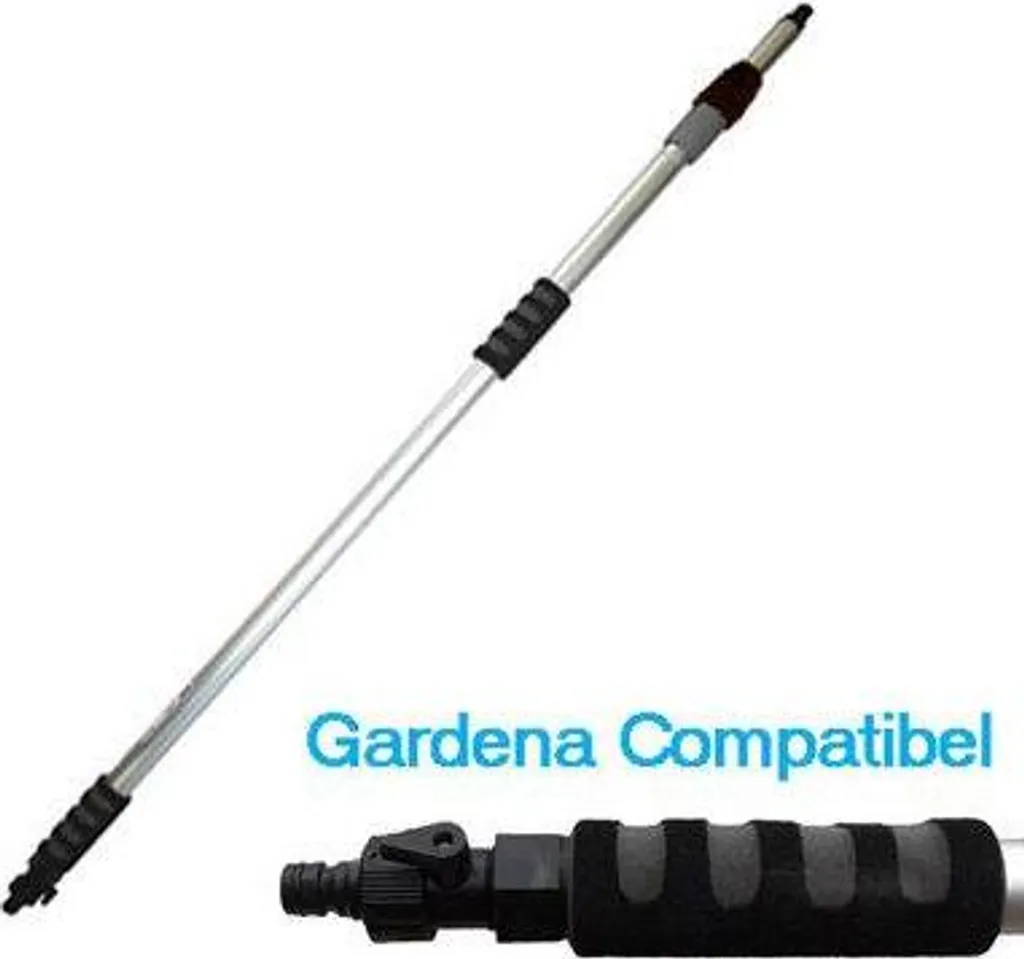 Perche télescopique D&L 2m avec raccordement eau et adaptateur Gardena