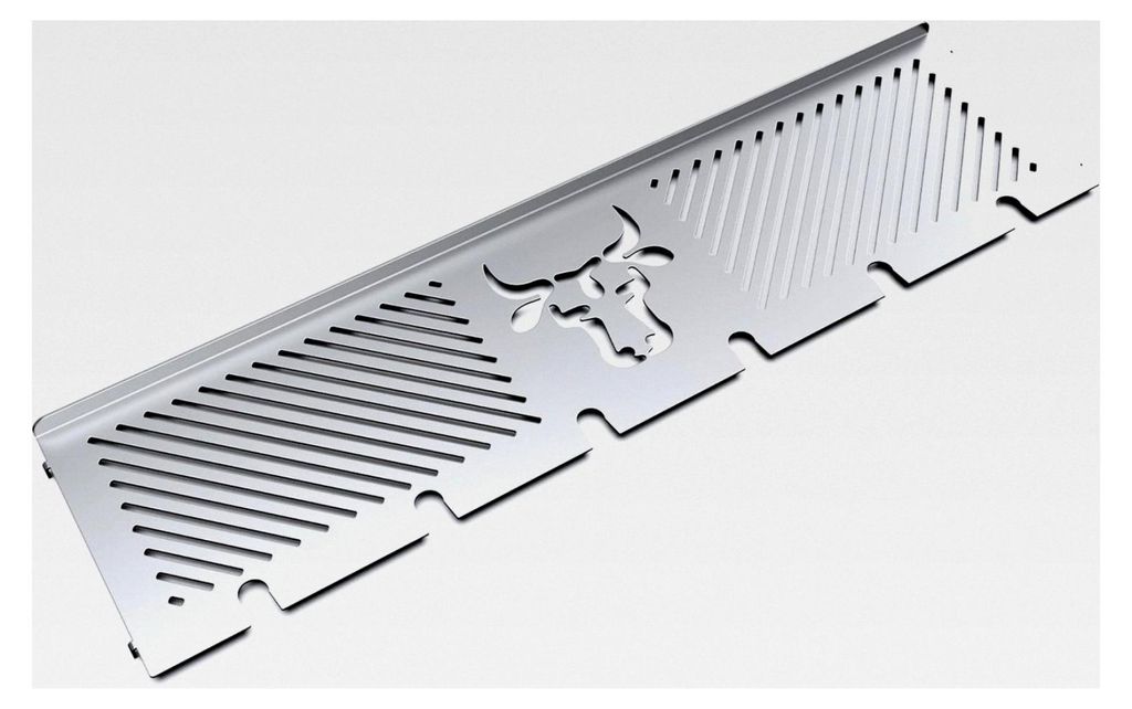 Multifunktions-Warmhalterost für Burnhard Gasgrill Big Fred/Big Fred Deluxe aus Edelstahl mit Logo und Drumstick-Halterung