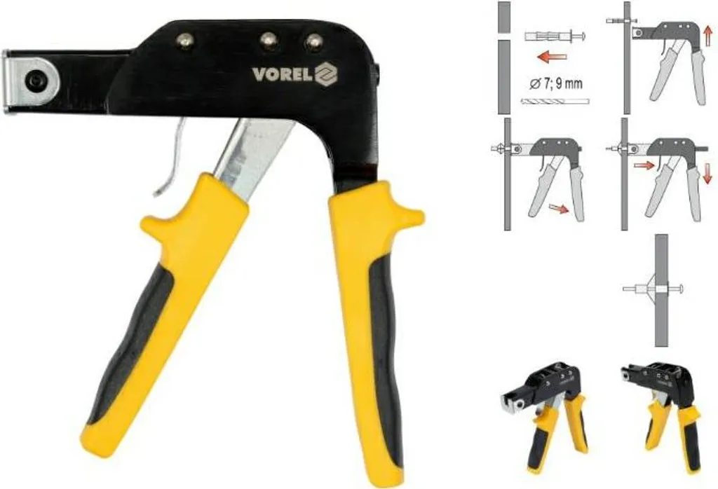 Pinza Punzonatrice Vorel per Cartongesso - Crimpatrice Profili Alluminio