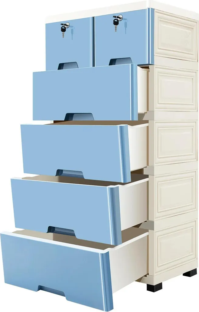 Chariot de rangement pour chambre et salon avec 6 grands tiroirs