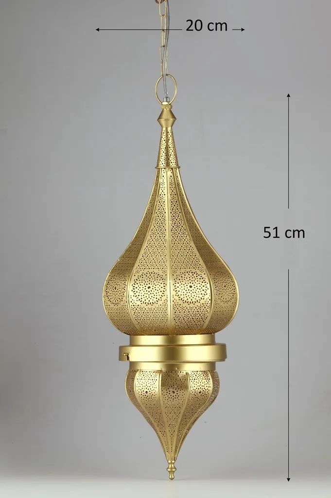 Suspension orientale Fayna Gold pour éclairage salon et chambre cosy - 5