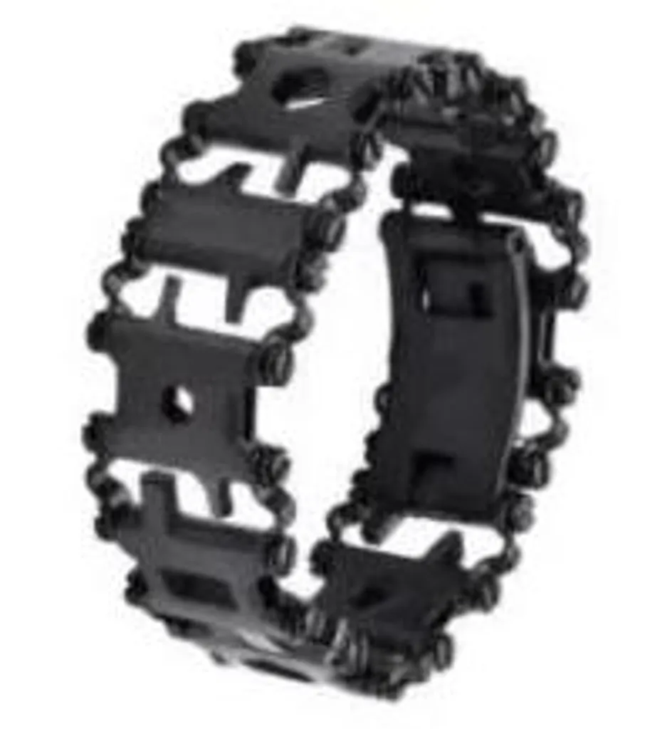 Bracelet en acier inoxydable noir avec outils multifonctions intégrés