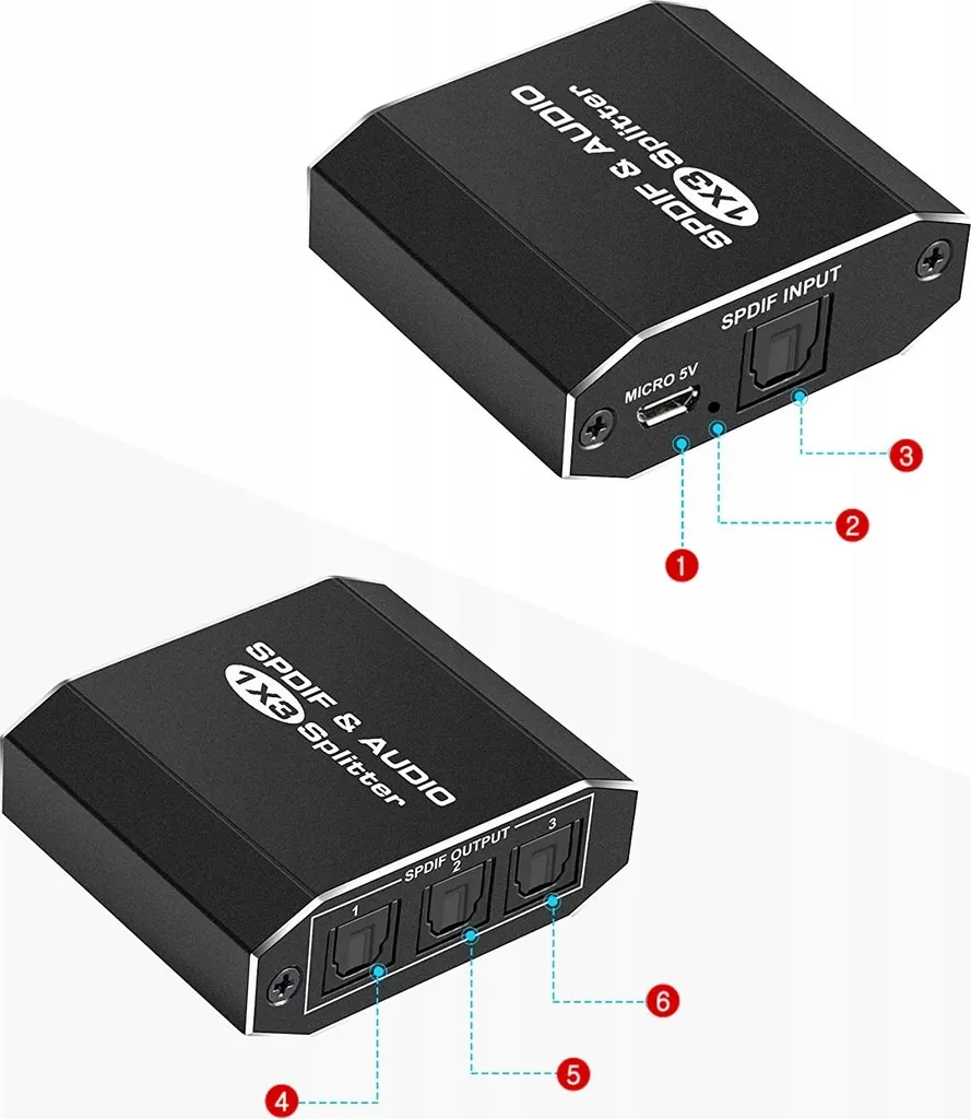 Splitter TOSLINK 1 vers 3 : Résolvez le Manque de Sorties Audio Optiques - 4