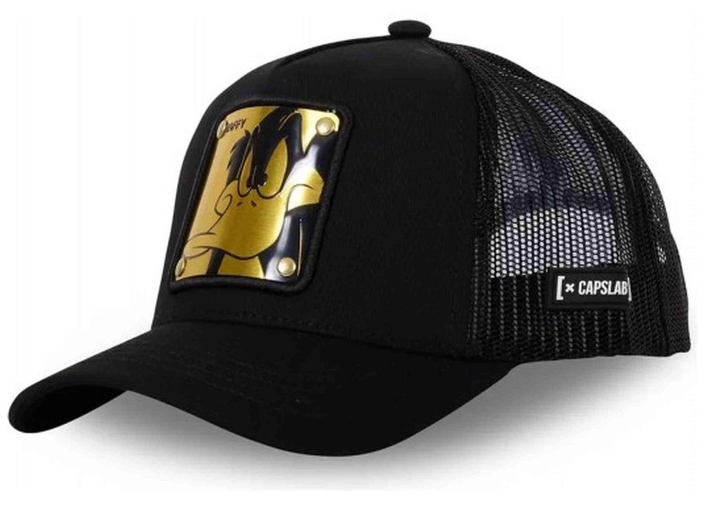 CAPSLAB Trucker Cap - Looney Tunes - DAFFY 7 - Metal Plate Black