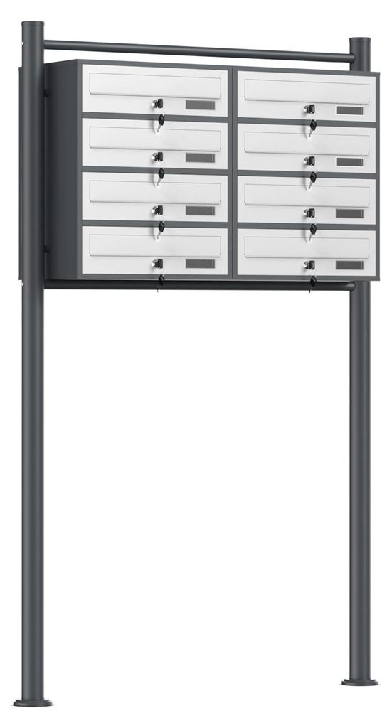 Wiltec 8er Briefkastenanlage Weiß/Anthrazit 945 x 270 x Produktbild 